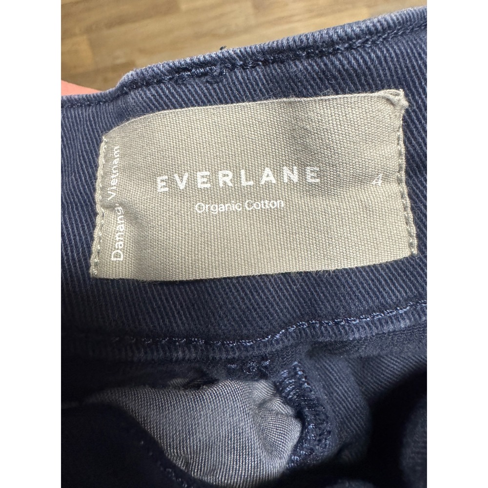 NOT FOR SALE Everlane Organic Cotton Straight Leg Crop Pants Navy Blue High Rise - Picture 5 of 6